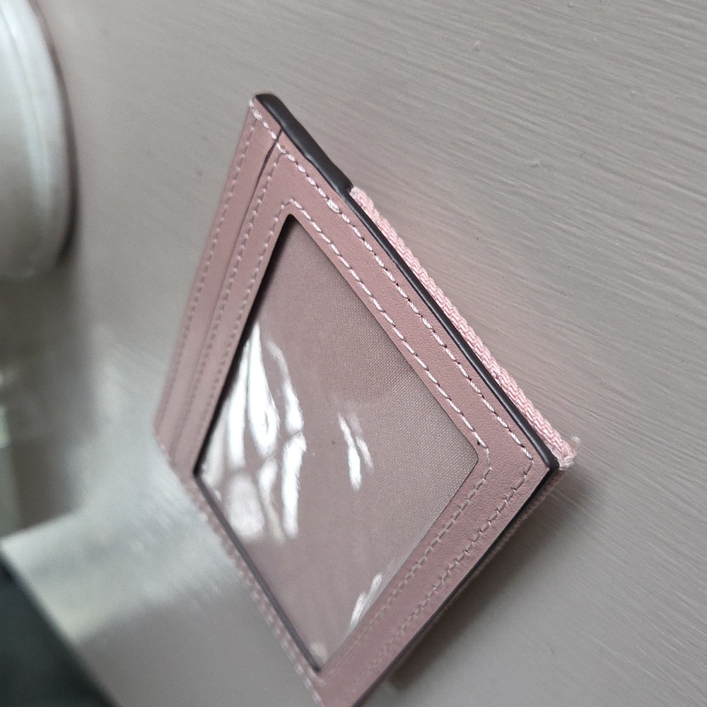 COACH Pink Denim Quilted Card Case - Picture 6 of 6